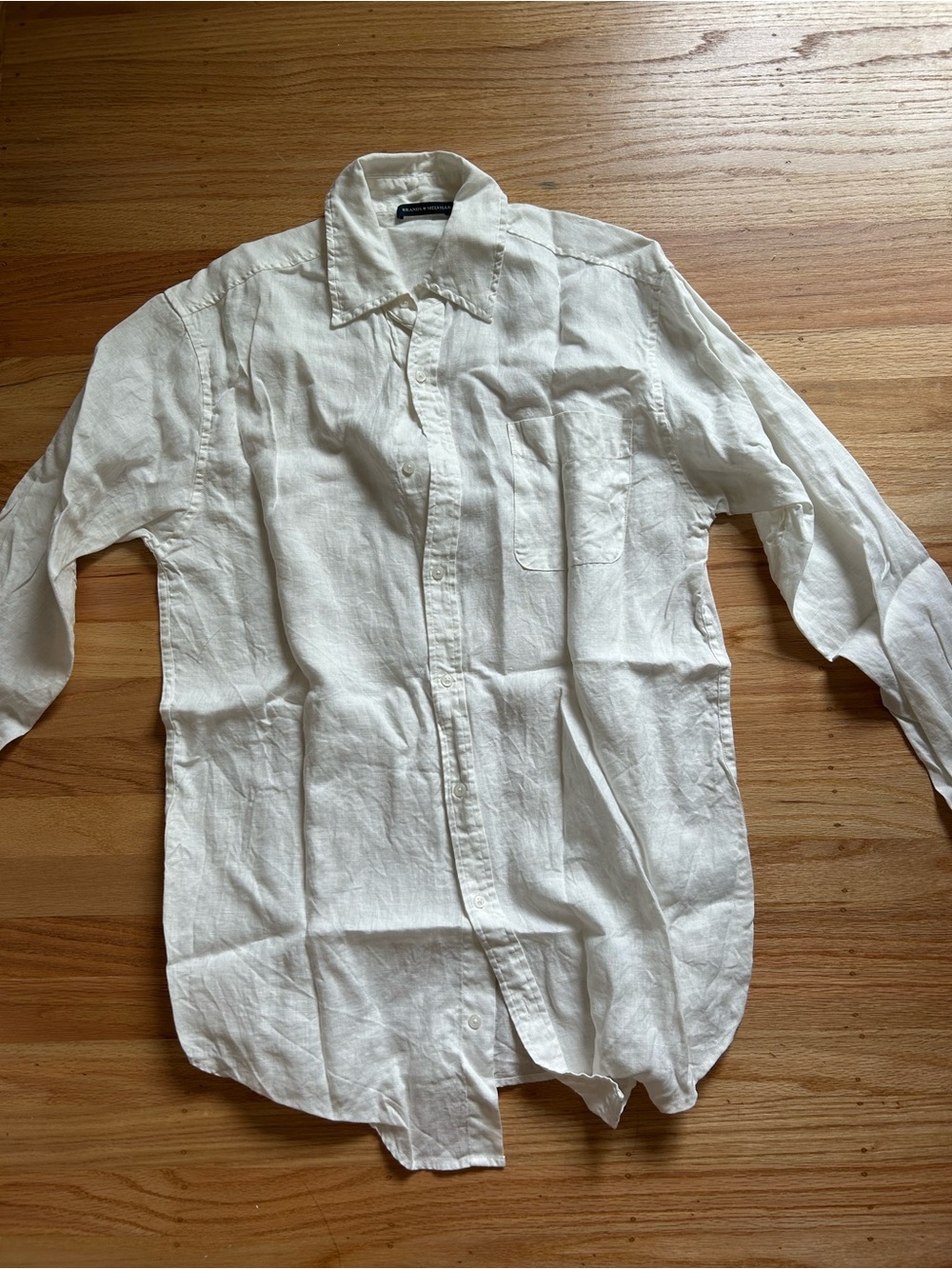 Brandy Melville White Button-Up Linen Blouse